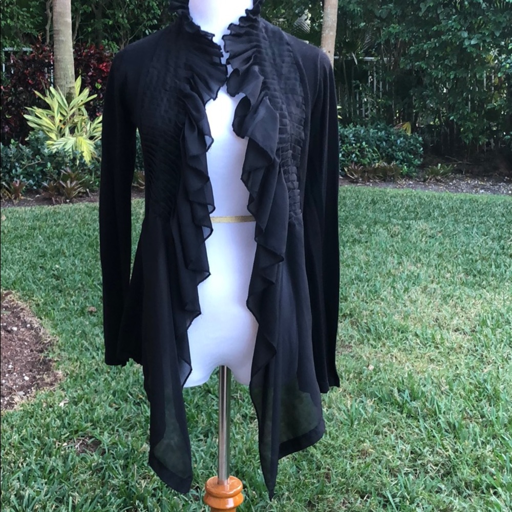 Cardigan knit with sheer